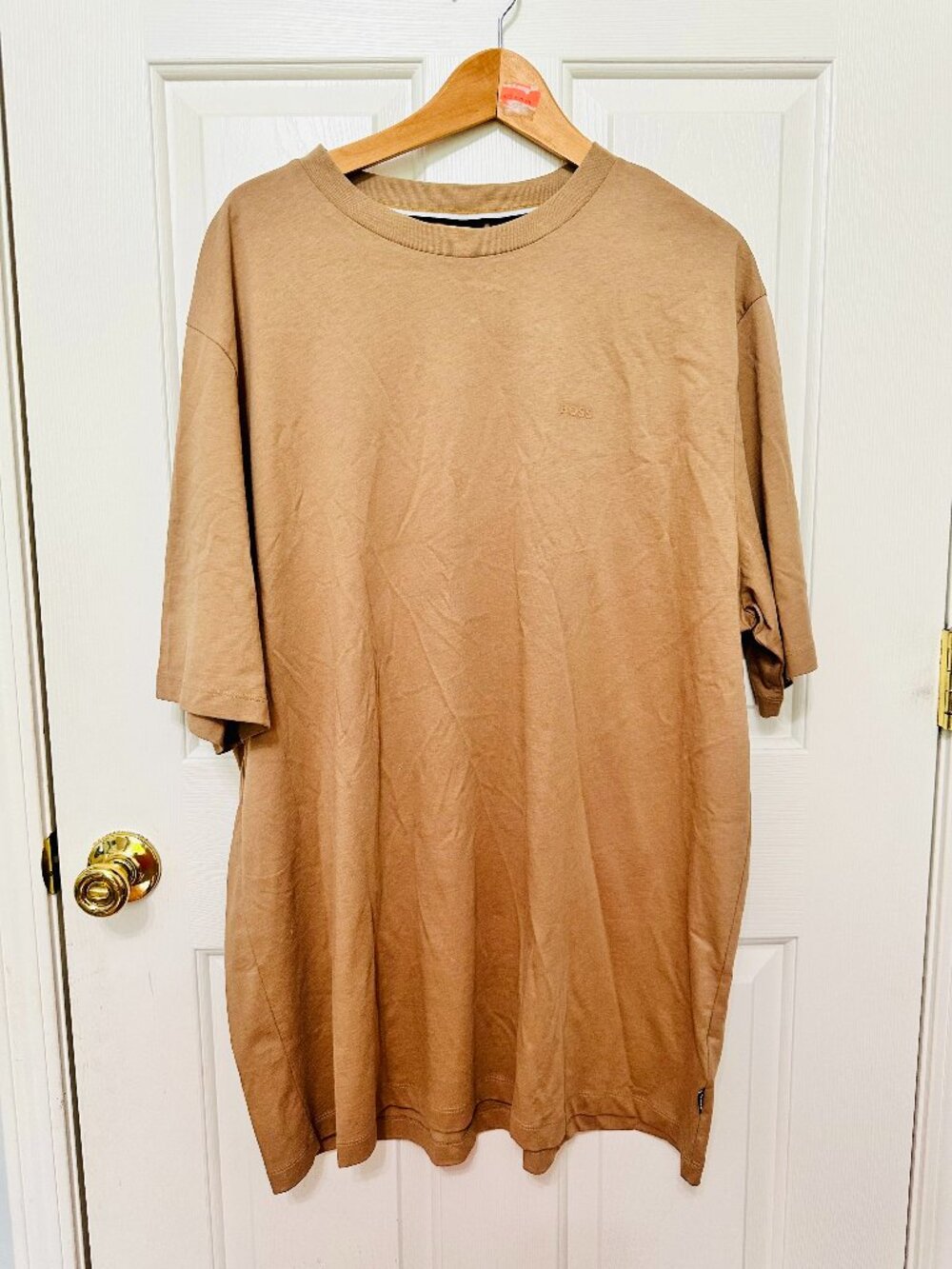 HUGO BOSS BIG & TALL THOMPSON TAN SHORT SLEEVE CREW NECK T-SHIRT 100% COTTON 2XT